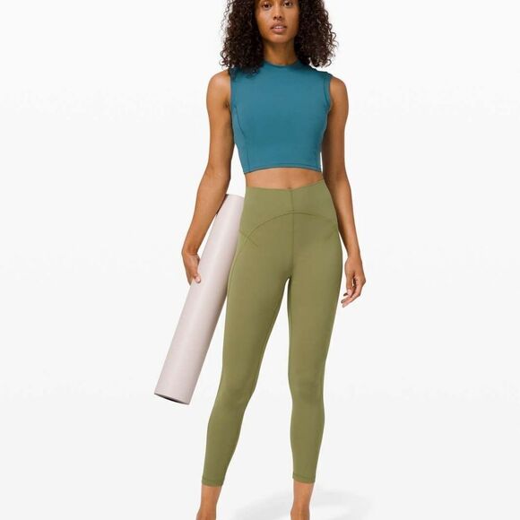 𝅺LULULEMON Unlimit High Rise Tight Bronze Green size 10 in EUC - Picture 5 of 10